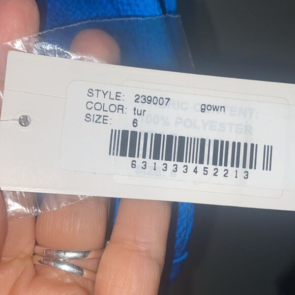 Teri Jon by Rickie Freeman Crystal-Belted Satin Gown - Picture 6 of 8